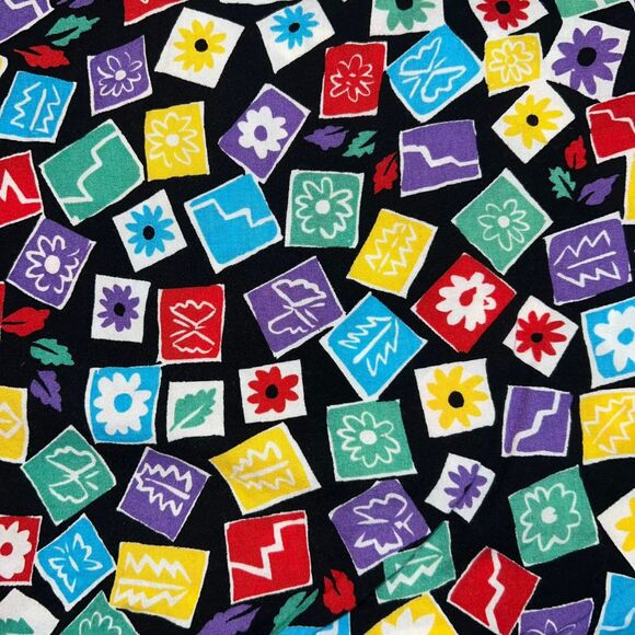 VTG Separate Issue Top Women 20 Button Front Colorblock Floral 80s 90s Shirt - Picture 5 of 10